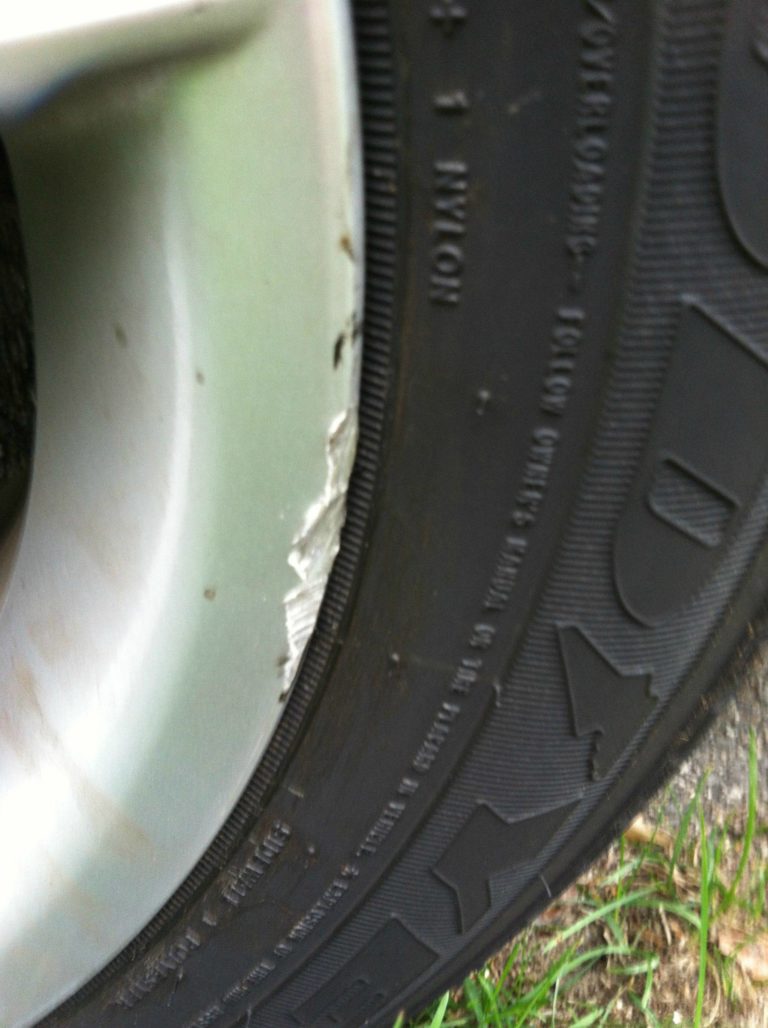 curbed, rashed wheels