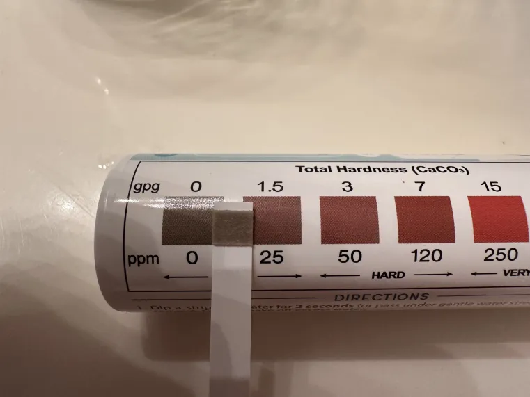 water softener hardness measurement test strip